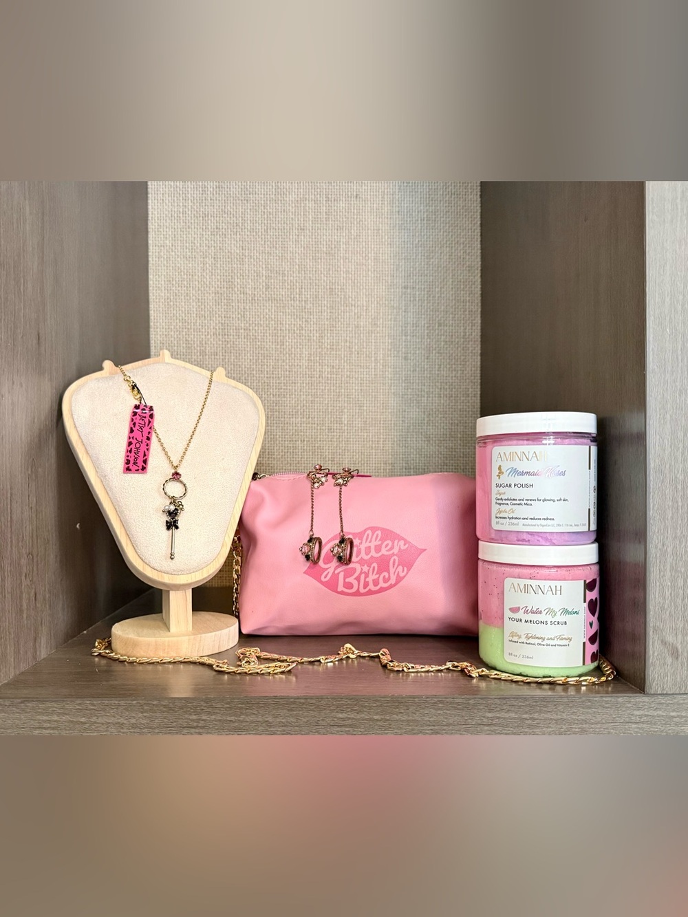 $190 Aminnah Scrub Betsey Johnson Necklace & Earring Bundle